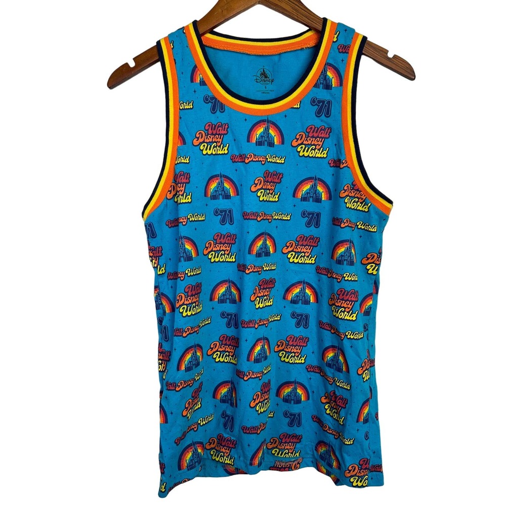 Disney Parks Disney World Retro Colorful Rainbow Pride Tank Shirt Size Small
